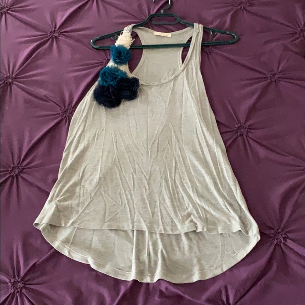 Cute racer back high/low tank with flower detail